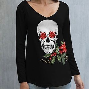 Skull floral long sleeve shirt sz 2X NWT